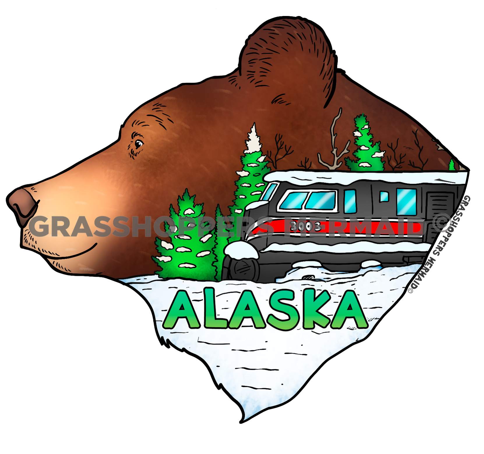 Train Bear Outline