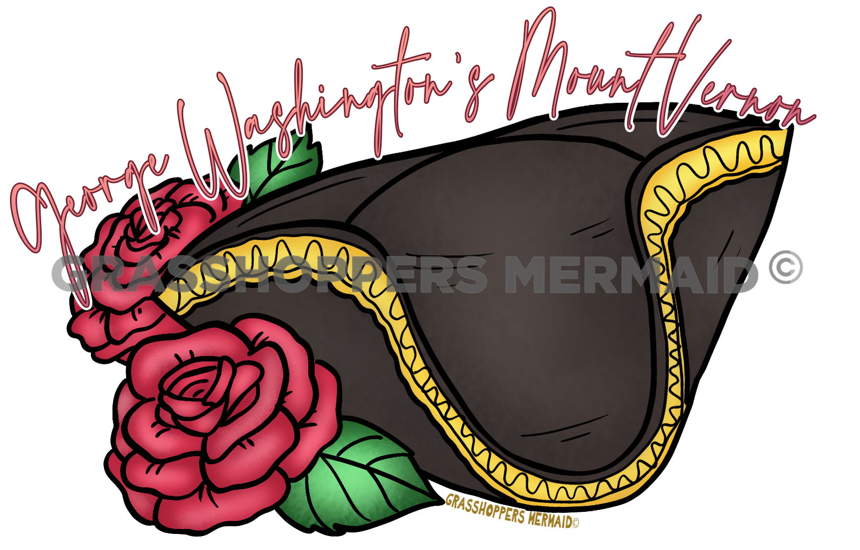 Tricorn Hat with Roses