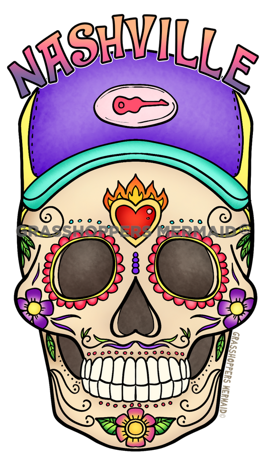 Trucker Sugar Skull
