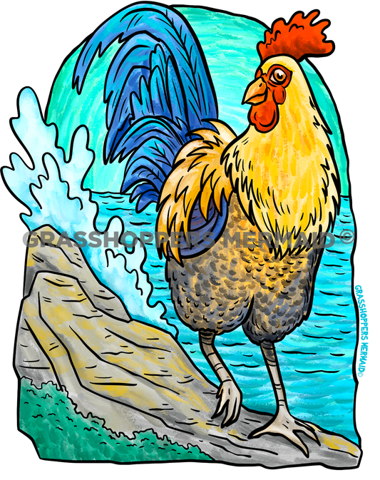 Turquoise Rooster Waves