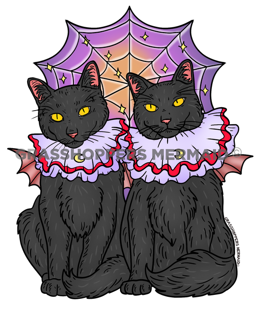 Twin Black Cats
