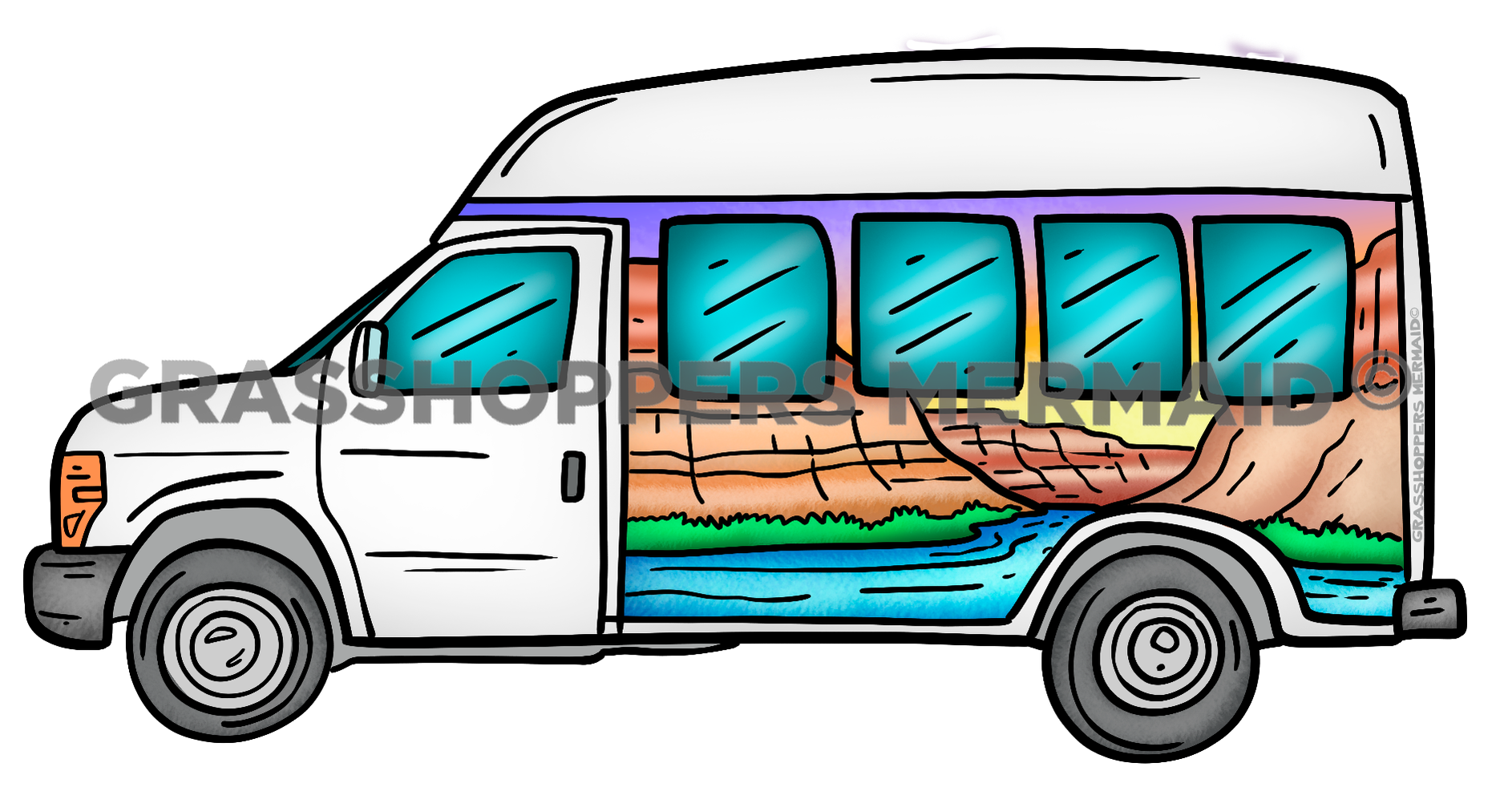 Van with Grand Canyon