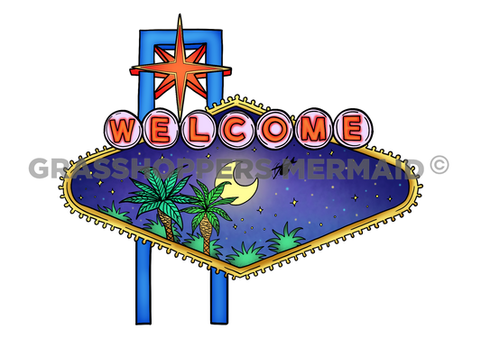 Vegas Sign with Helicopter