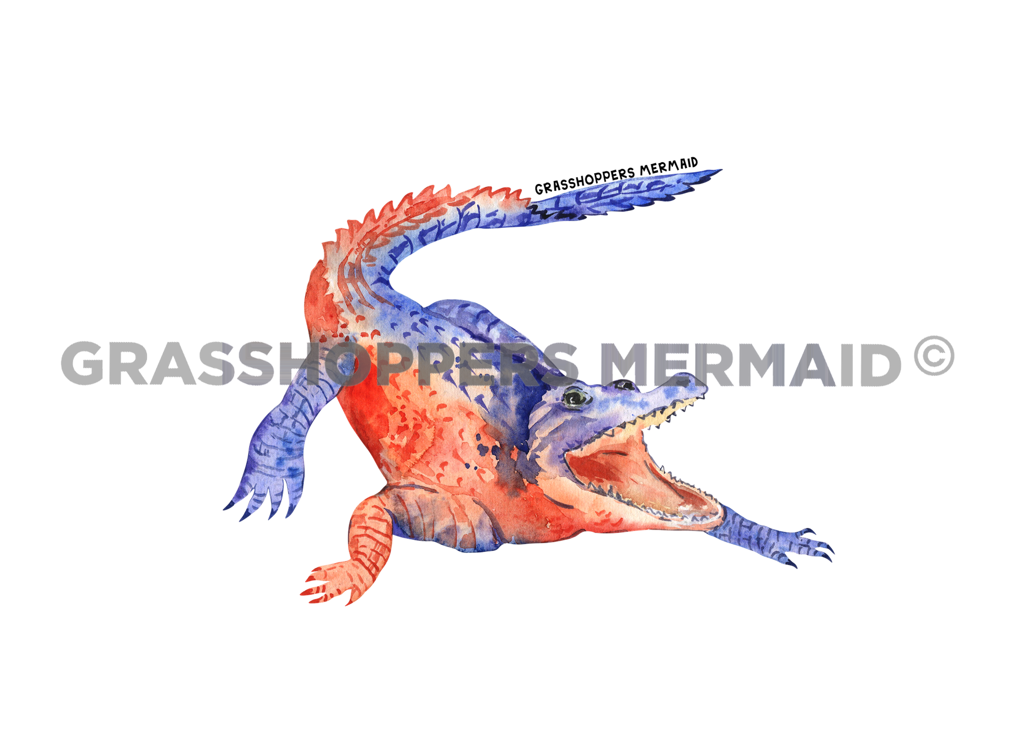 Vibrant Watercolor Gator