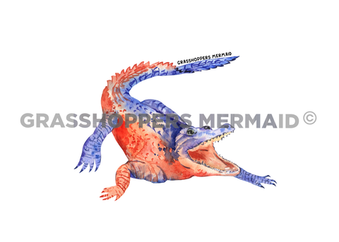 Vibrant Watercolor Gator