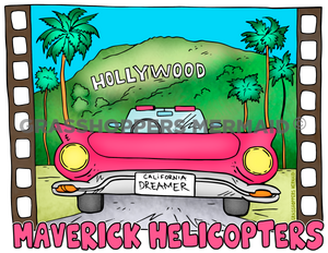 Vintage Car & Hollywood Sign
