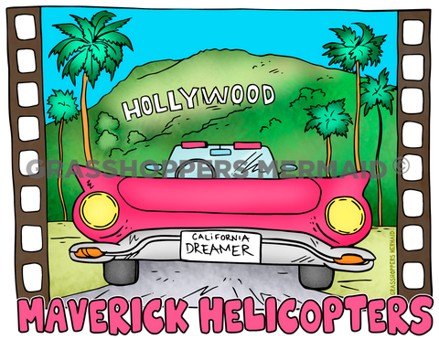 Vintage Car & Hollywood Sign