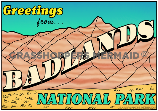 Vintage Greetings From Badlands