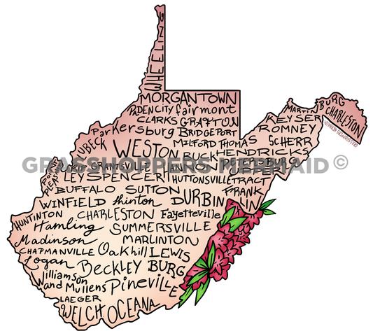 WV Cities State Map