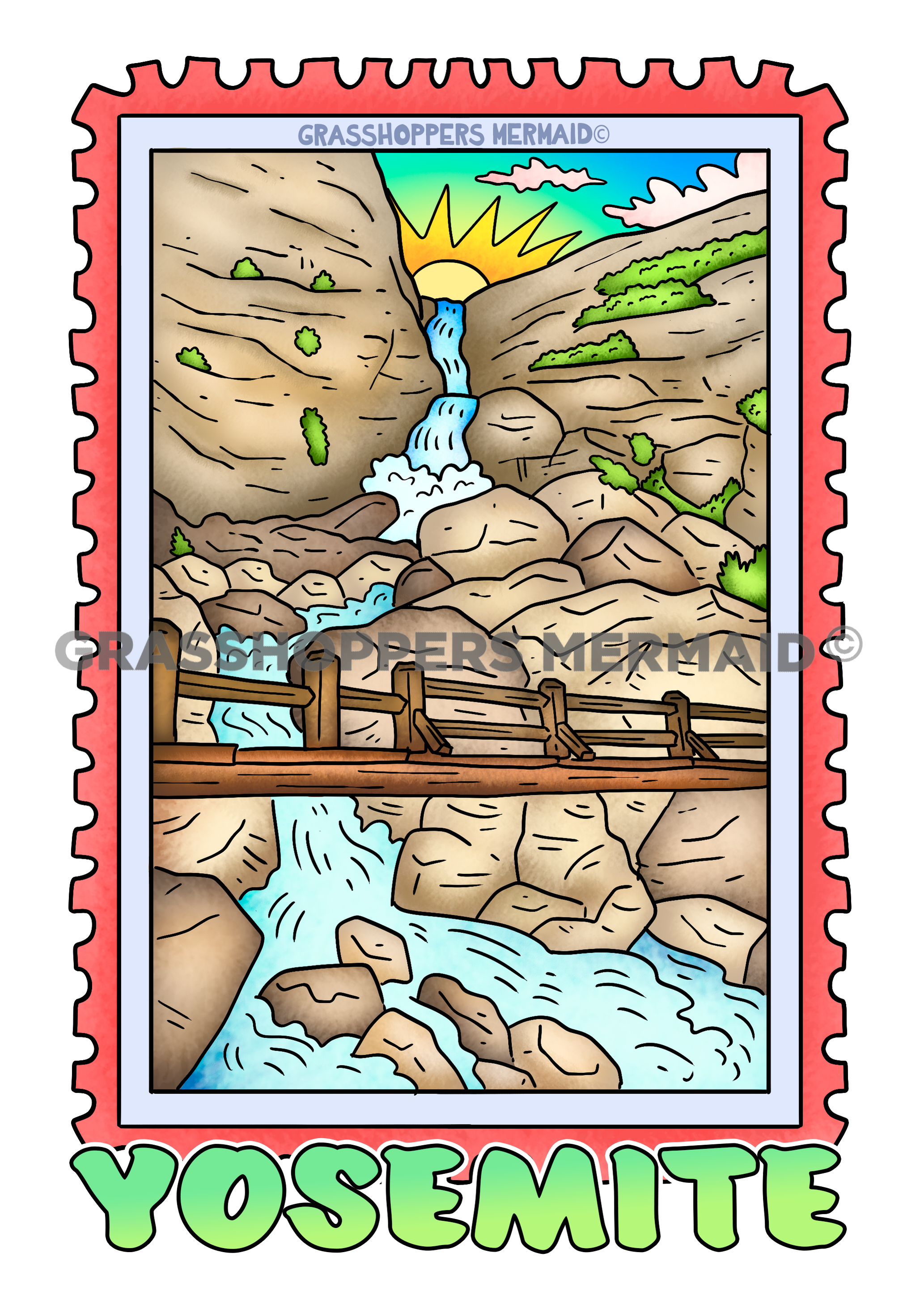 Wapama Falls Stamp