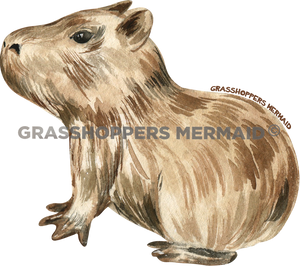 Watercolor Baby Capybara