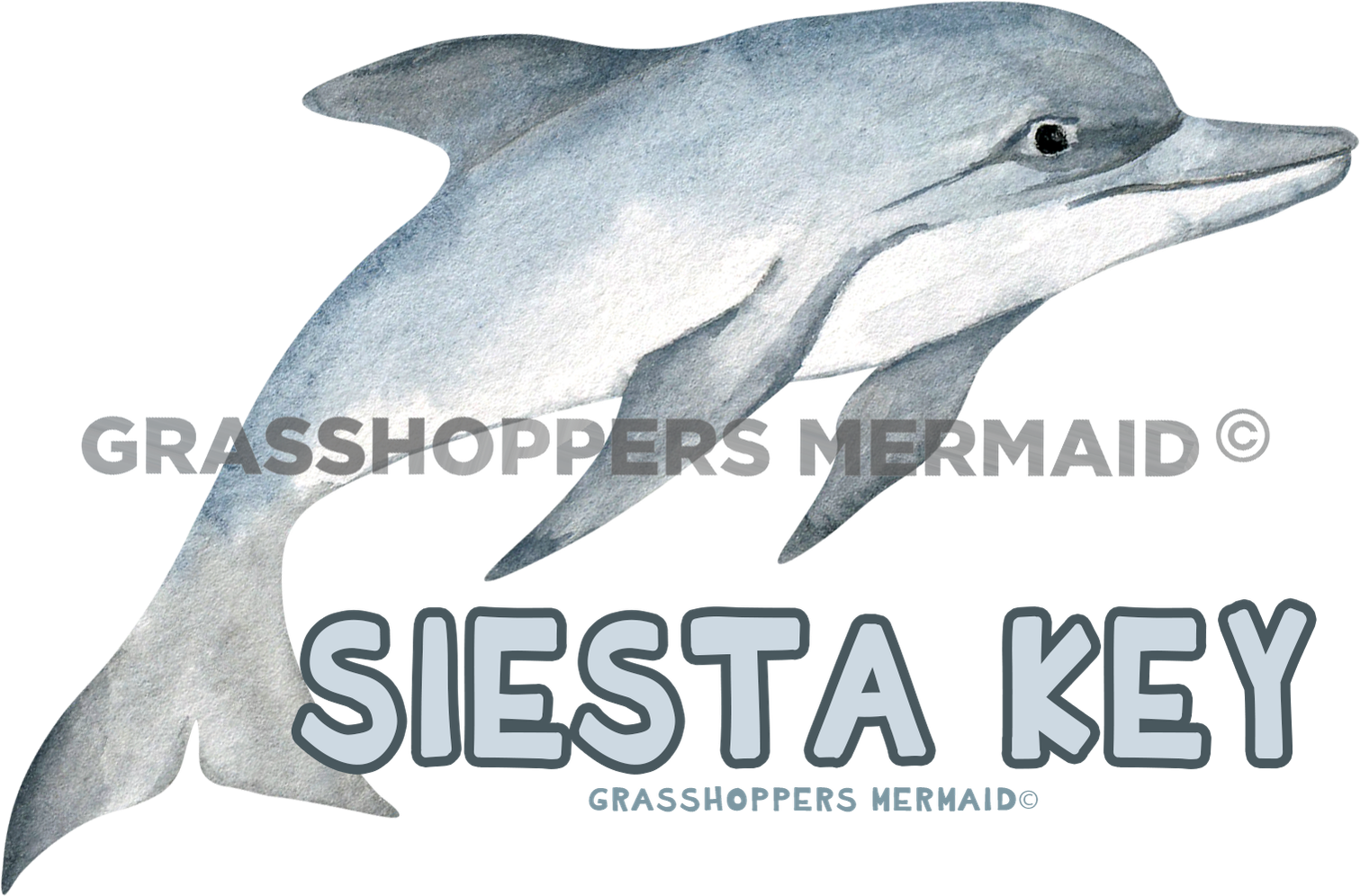 Watercolor Baby Dolphin