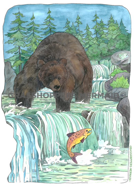 Watercolor Bear Feast