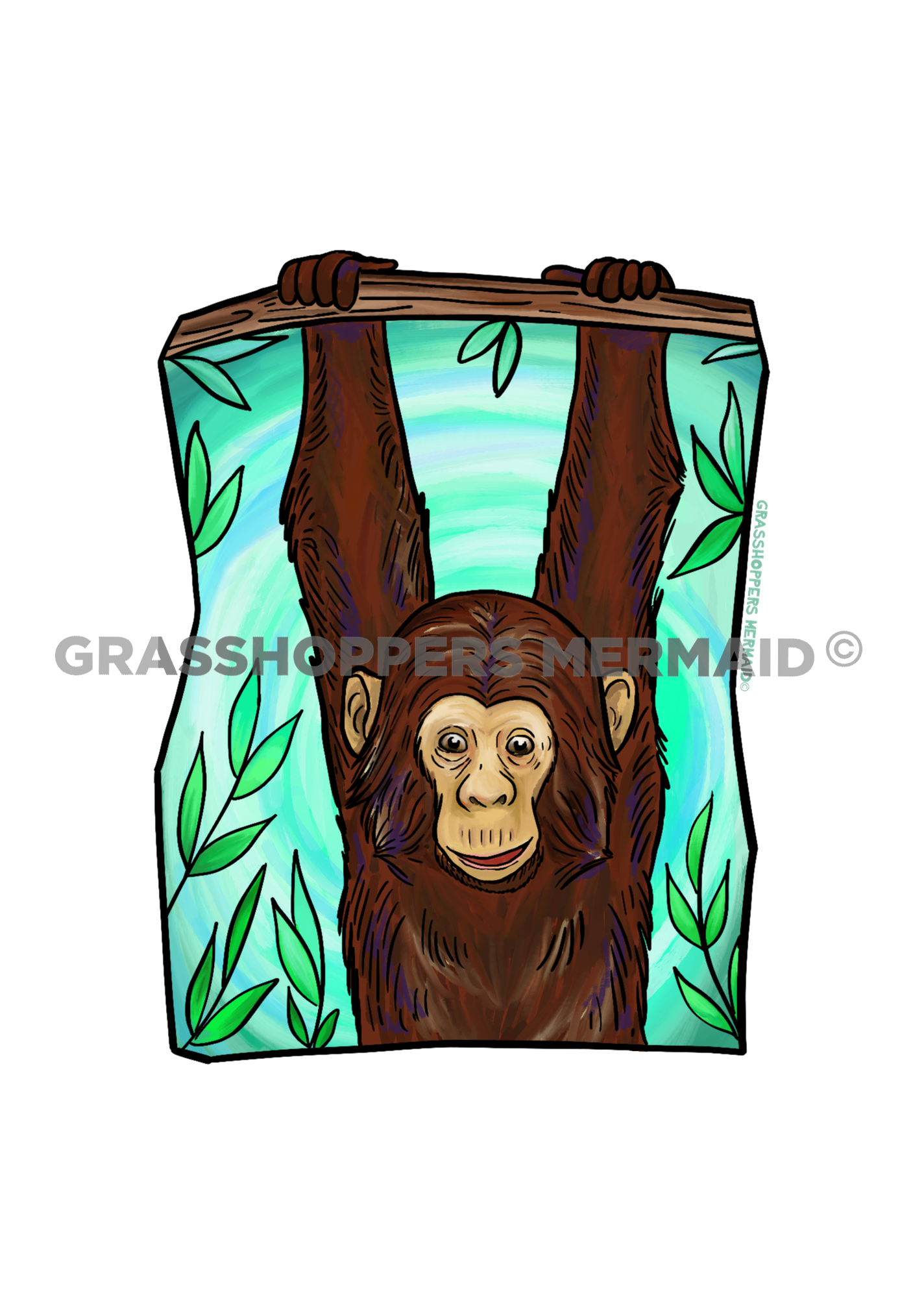 Watercolor Chimpanzee