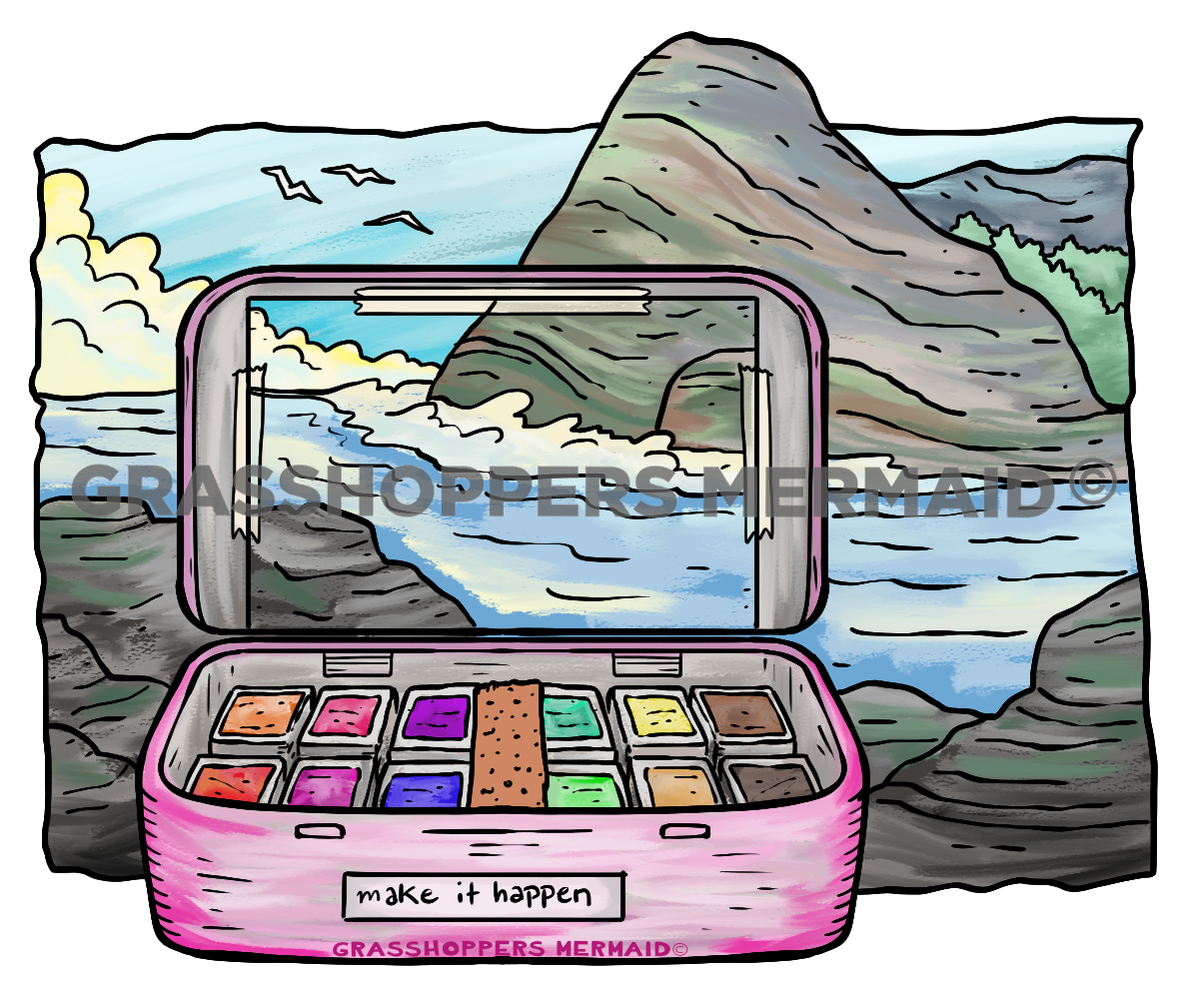 Watercolor Coastal Art Kit