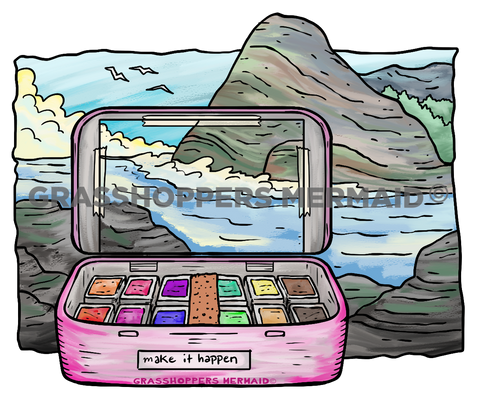 Watercolor Coastal Art Kit