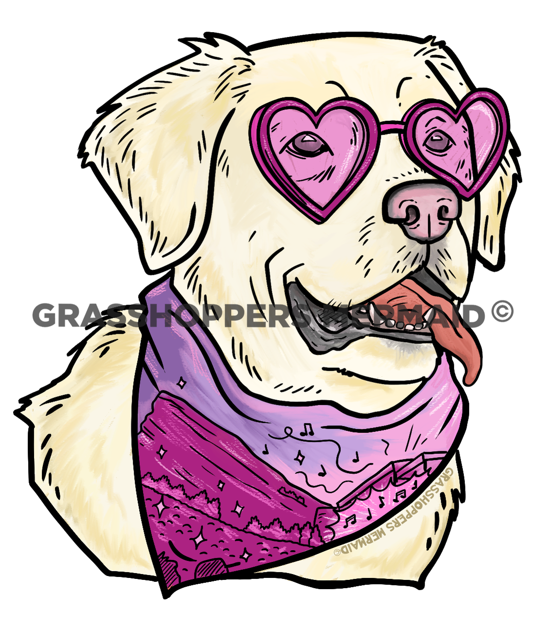 Watercolor Dog Bandana Red Rocks