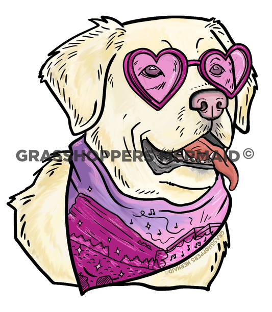 Watercolor Dog Bandana Red Rocks