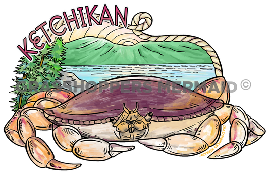 Watercolor Dungeness Crab