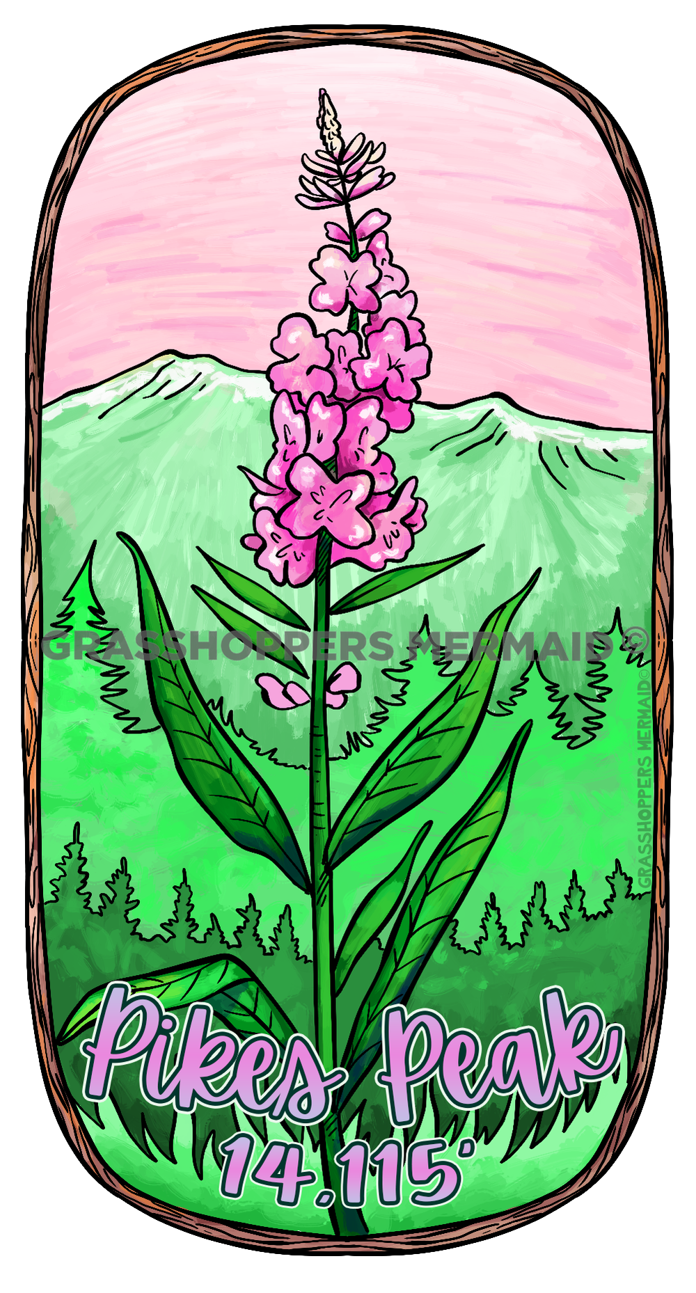 Watercolor Fireweed Frame