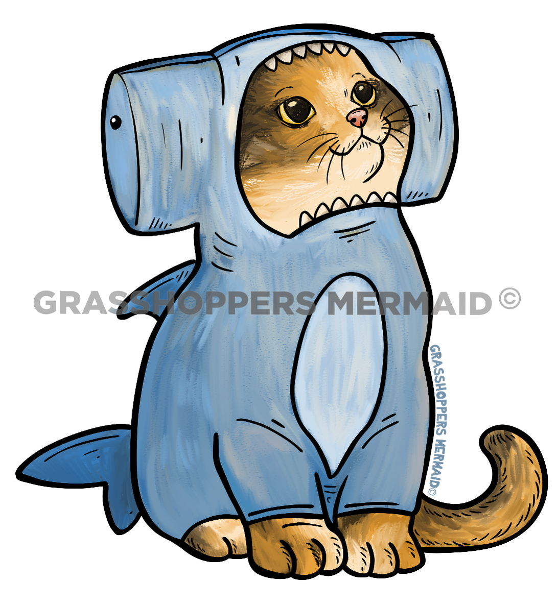Watercolor Hammerhead Cat