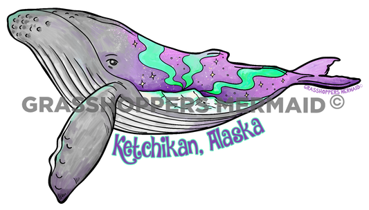 Watercolor Humpback Mountains