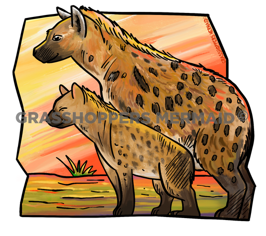 Watercolor Hyena