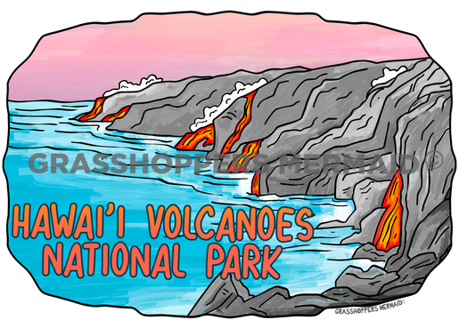 Watercolor Lava Coastline