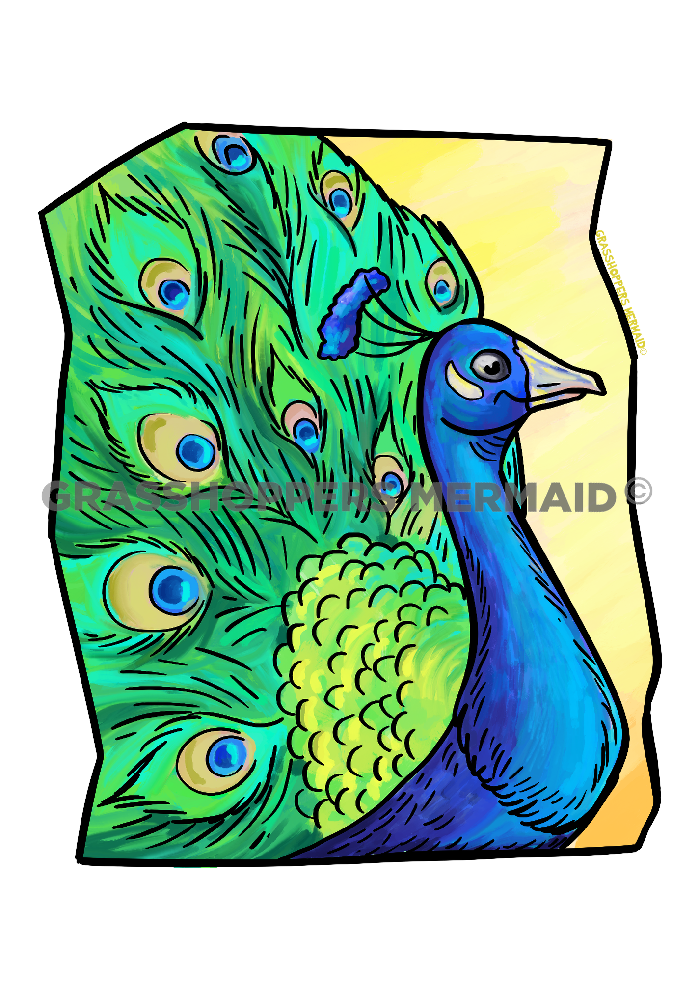 Watercolor Peacock