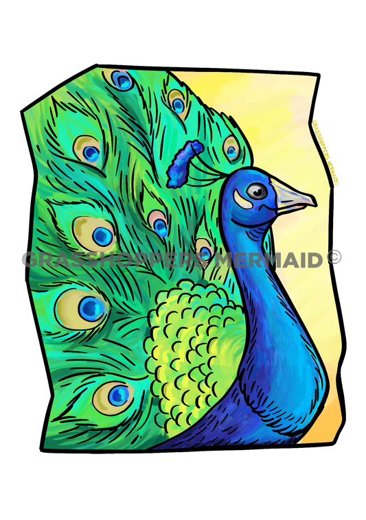 Watercolor Peacock