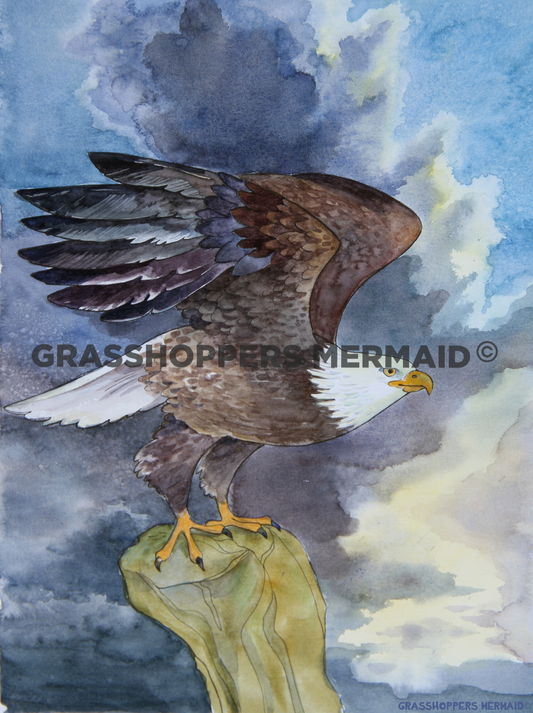 Watercolor Power Eagle