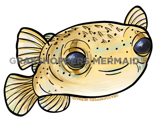 Watercolor Puffer Baby