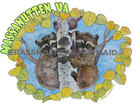 Watercolor Raccoon Babies