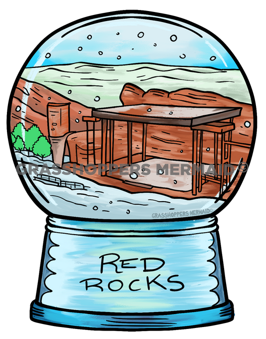 Watercolor Red Rocks Snowglobe