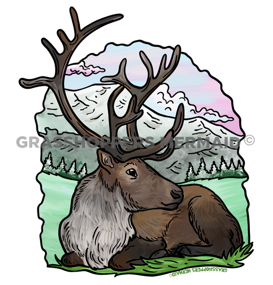 Watercolor Reindeer