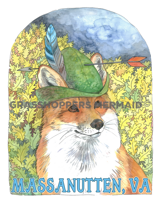 Watercolor Robinhood Fox