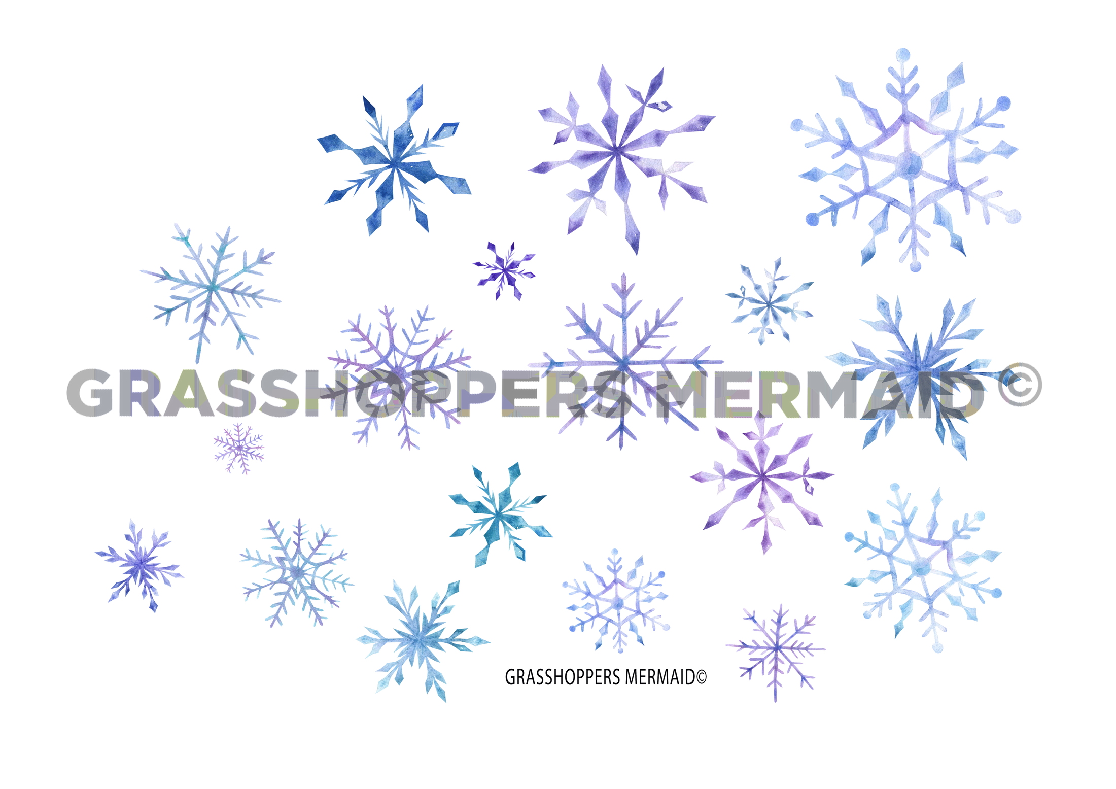 Watercolor Snowflakes