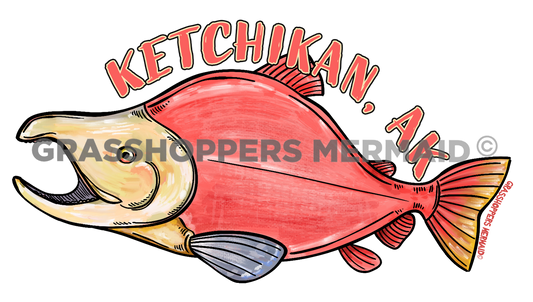 Watercolor Sockeye Salmon