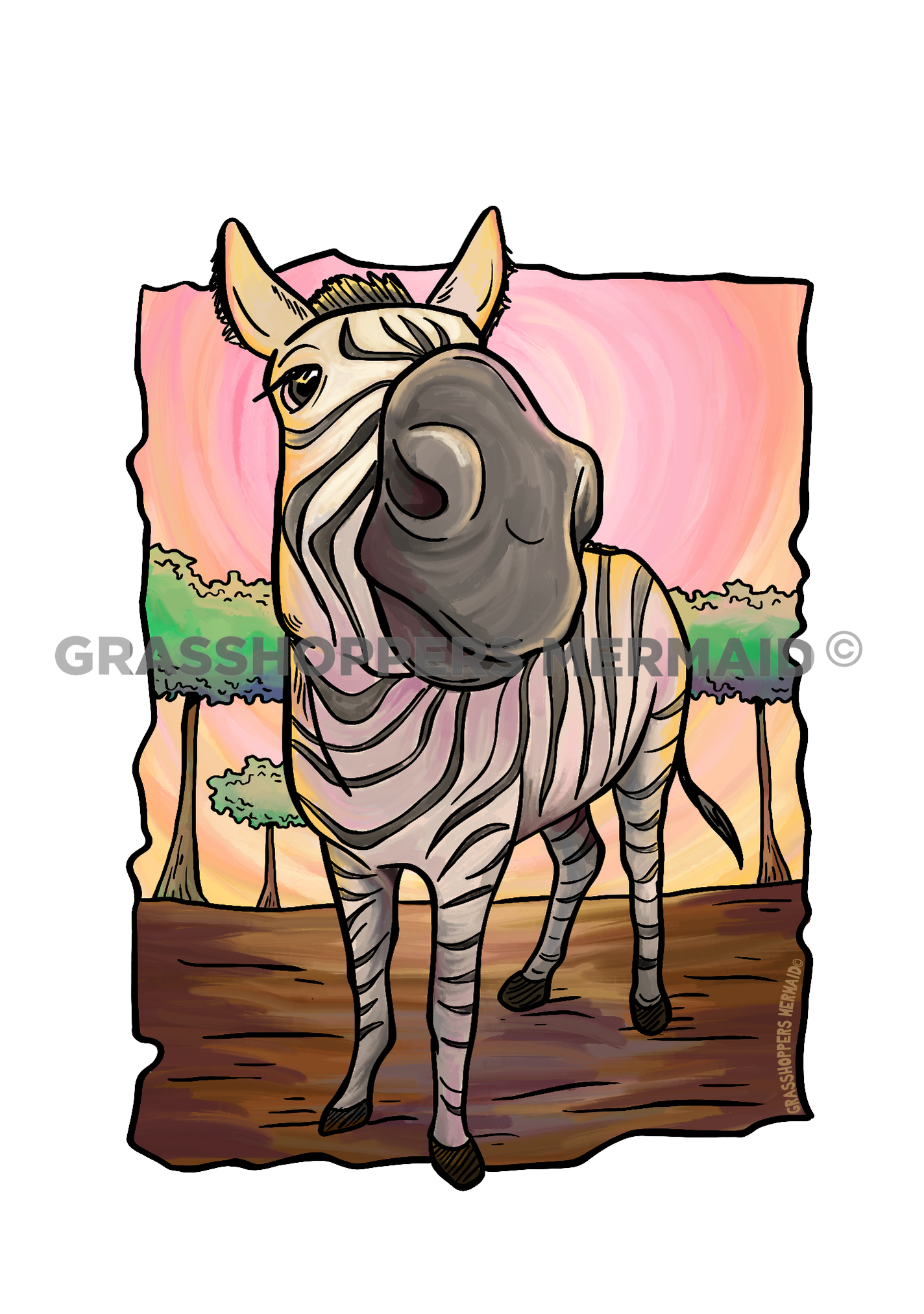 Watercolor Zebra