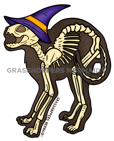 Witchy Cat Skeleton