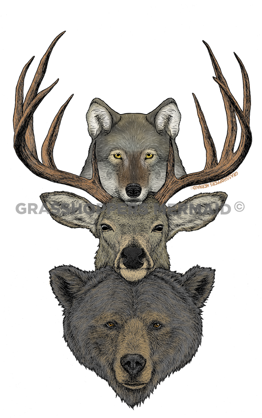 Wolf, Deer & Bear Totem