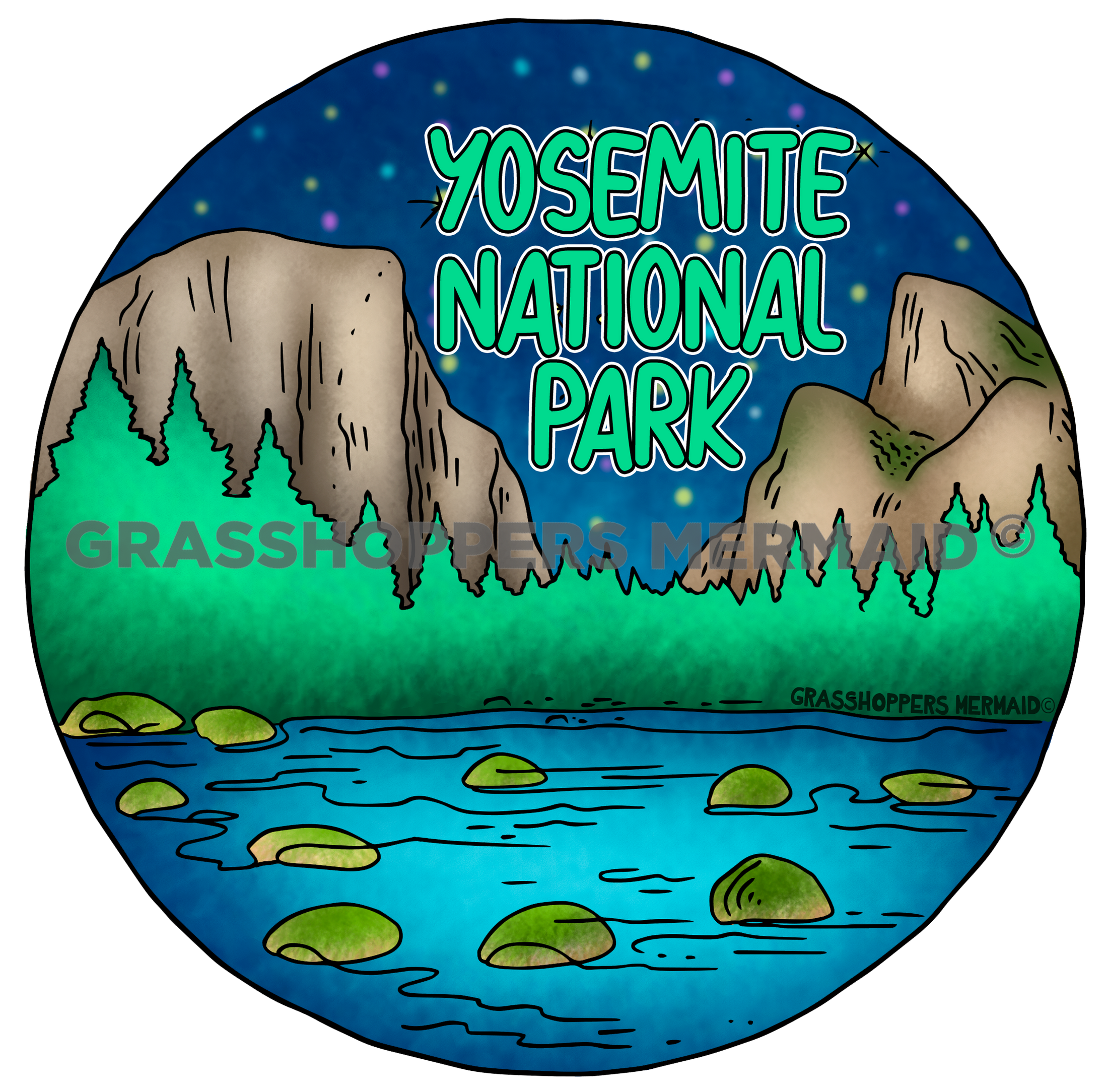 Yosemite Lake at Night