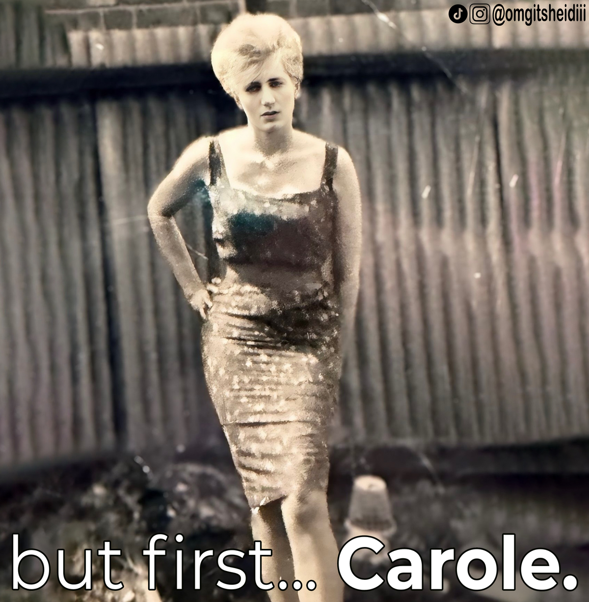 but first...Carole. (Vintage) Sticker | Waterproof Vinyl Sticker & Laptop Decal | Weatherproof Art
