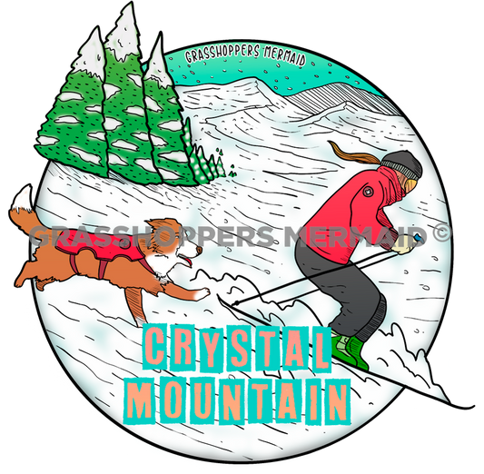 Puppy Running After Skier