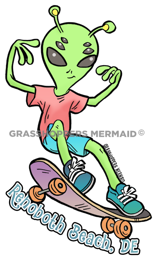 Skateboarding Alien