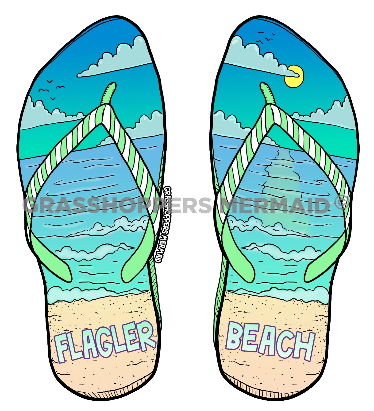 Beachy Flip-flops - Summer Sandals Sticker