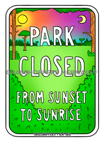 Park Closed Sign