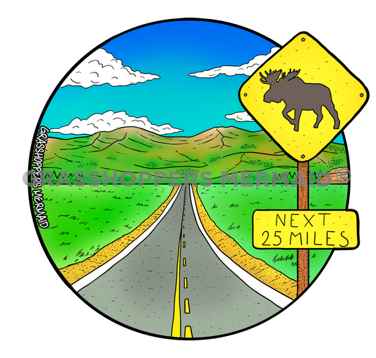 Moose Crossing Sign