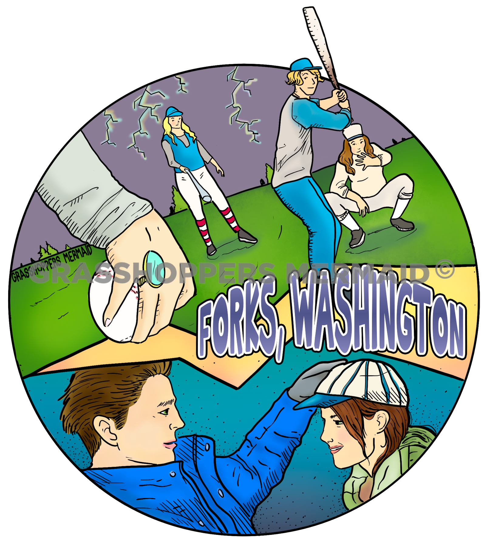 Twilight Baseball Scene