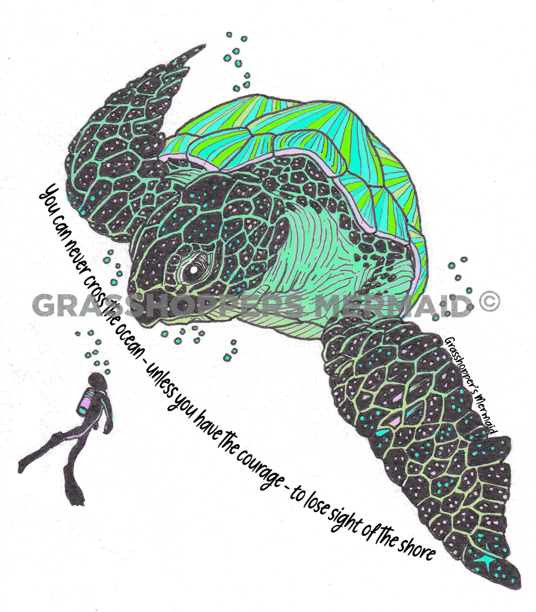 Cosmic Turtle Sticker – Grasshopper's Mermaid